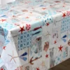 Toile Cirée Eté Mer Et Coquillage Sur FONTLYSHOP.COM Qualité Supérieure OEKO TEX Grande Longueur