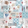 Toile Cirée Eté Mer Et Coquillage Sur FONTLYSHOP.COM Qualité Supérieure OEKO TEX Grande Longueur