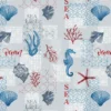 Toile Cirée Eté Mer Et Coquillage Sur FONTLYSHOP.COM Qualité Supérieure OEKO TEX Grande Longueur