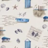 Toile Cirée Eté Mer Et Coquillage Sur FONTLYSHOP.COM Qualité Supérieure OEKO TEX Grande Longueur