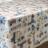 Toile Cirée Eté Mer Et Coquillage Sur FONTLYSHOP.COM Qualité Supérieure OEKO TEX Grande Longueur
