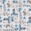 Toile Cirée Eté Mer Et Coquillage Sur FONTLYSHOP.COM Qualité Supérieure OEKO TEX Grande Longueur