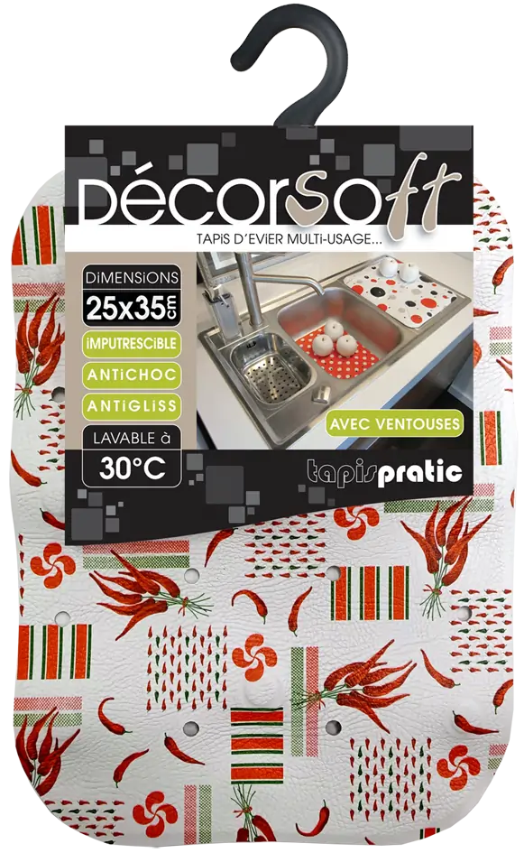 Tapis D'Evier Basque En Mousse Avec Ventouses Sur FONTLYSHOP.COM