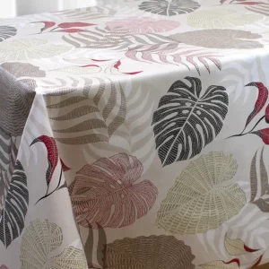 Nappe Toile Cirée Pas Cher Tropical Beige Sur FONTLYSHOP.COM Le Spécialiste De La Toile Cirée En Grande Largeur