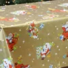Toile Cirée De Noël Santa Claus Or Sur FONTLYSHOP.com Spécialiste Grande Largeur 160 Et 180 cm