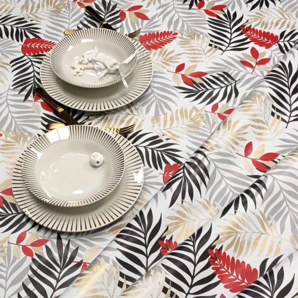 Toile Cirée Noël Or Top Qualité En Exclusivité Sur FONTLYSHOP.COM Le Spécialiste De La Toile Cirée En Grande Largeur 160 et 180 cm