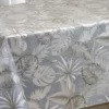 Nappe Toile Cirée Noël Epaisse Qualité Luxe Feuilles Gris Argent Grande Largeur FONTLYSHOP.COM