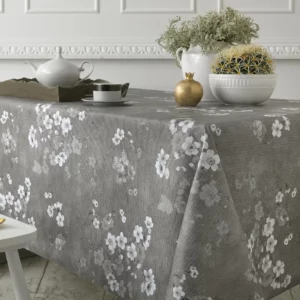 Toile Cirée Epaisse Noël Luxe Elégancia Surface Gaufrée Cerisier Gris Sur FONTLYSHOP.COM Le Spécialiste De La Toile Cirée En Grande Largeur