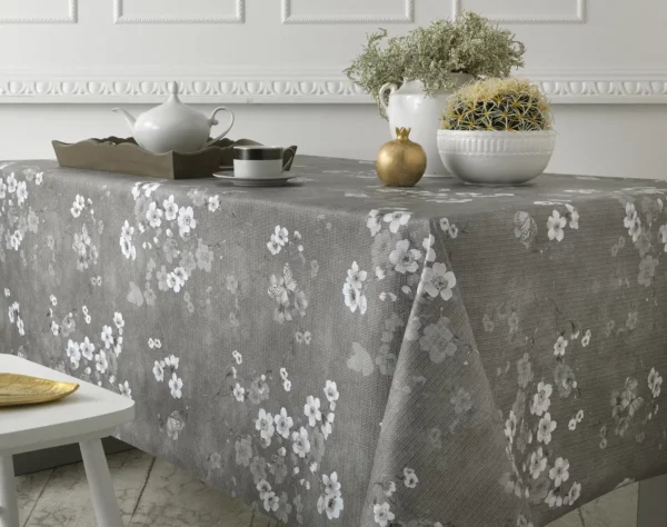 Toile Cirée Epaisse Noël Luxe Elégancia Surface Gaufrée Cerisier Gris Sur FONTLYSHOP.COM Le Spécialiste De La Toile Cirée En Grande Largeur
