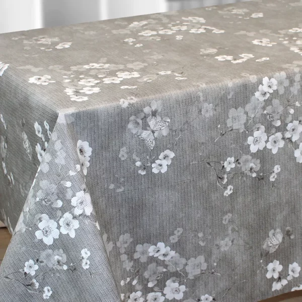 Toile Cirée Epaisse Noël Luxe Elégancia Surface Gaufrée Cerisier Gris Sur FONTLYSHOP.COM Le Spécialiste De La Toile Cirée En Grande Largeur