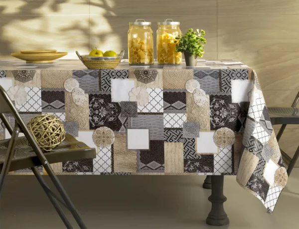 toile-ciree-boheme-grande-largeur-200160NF528-7-3_Bohême_Gris_Jaune Nappe Toile Cirée Grande Largeur 160 cm Sur FONTLYSHOP.COM