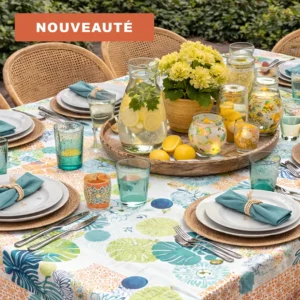 Nappe Toile Cirée Grande Largeur 160 cm Tropika Sur FONTLYSHOP.COM