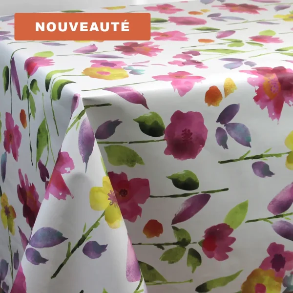 toile-ciree-160-cm-200140GI674-1_Printemps_Rose_N FONTLYSHOP.COM Toutes Les Toiles Cirées Très Grande Largeur 160 Et 180 cm Modernes Qualité Supérieure Labellisées OEKO TEX